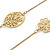 Long 2 Strand Matt Gold Floral Necklace - 98cm L - view 3