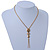 Gold Tone Crystal Tassel Necklace - 38cm Length/ 6cm Extension - view 4