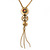 Gold Tone Crystal Tassel Necklace - 38cm Length/ 6cm Extension - view 2