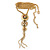 Gold Tone Crystal Tassel Necklace - 38cm Length/ 6cm Extension