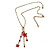 Vintage Inspired Star, Bead, Crystal Tassel Pendant With Gold Tone Chain - 36cm L/ 8cm Ext - view 2