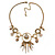 Vintage Inspired Floral, Chain Tassel Necklace In Antique Gold Tone - 37cm L/ 8cm Ext - view 5