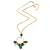 Green/ Olive Semiprecious Stone Charm Pendant With 50cm L/ 7cm Ext Gold Tone Chain - view 3
