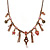 Vintage Inspired Pink Crystal, Enamel Charm Necklace In Bronze Tone - 38cm L/ 5cm Ext