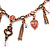 Vintage Inspired Pink Crystal, Enamel Charm Necklace In Bronze Tone - 38cm L/ 5cm Ext - view 3