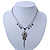 Vintage Inspired Charm, Bead Medallion With 38cm L/ 7cm Ext Double Chains In Pewter Tone - view 3