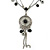 Vintage Inspired Charm, Bead Medallion With 38cm L/ 7cm Ext Double Chains In Pewter Tone - view 8