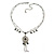 Vintage Inspired Charm, Bead Medallion With 38cm L/ 7cm Ext Double Chains In Pewter Tone - view 5