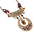 Vintage Inspired Filigree, Purple Stone, Freshwater Pearl Necklace In Gold Tone Metal - 36cm Length/ 4cm Extension - view 4