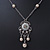 Vintage Inspired Beaded, Crystal Filigree Pendant With 40cm L/ 5cm Ext Silver Tone Chain - view 3