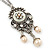 Vintage Inspired Beaded, Crystal Filigree Pendant With 40cm L/ 5cm Ext Silver Tone Chain - view 2