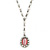 White Faux Pearl Y-Shape Necklace With Pink Cat Eye Oval Pendant In Silver Tone - 38cm L/ 8cm Ext