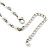 White Faux Pearl Y-Shape Necklace With Pink Cat Eye Oval Pendant In Silver Tone - 38cm L/ 8cm Ext - view 8