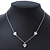 Romantic Mother of Pearl Triple Heart Necklace In Silver Tone Metal - 38cm Length/ 7cm Extension - view 3