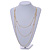 Long Delicate Beaded Layered Necklace In Gold Tone - 106cm L - view 2
