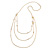 Long Delicate Beaded Layered Necklace In Gold Tone - 106cm L