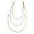 Long Delicate Beaded Layered Necklace In Gold Tone - 106cm L - view 3