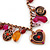 Vintage Inspired Bronze Tone Glass Bead, Crystal Heart, Coin Charm Necklace - 38cm Length/ 8cm Extension - view 2