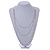 Long Delicate Beaded Layered Necklace In Silver Tone - 106cm L - view 2