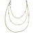 Long Delicate Beaded Layered Necklace In Silver Tone - 106cm L - view 3