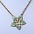 Mint Green Enamel Flower Pendant With Gold Tone Chain - 36cm Length/ 7cm Extension - view 6