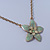Mint Green Enamel Flower Pendant With Gold Tone Chain - 36cm Length/ 7cm Extension - view 7