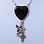Vintage Inspired Heart, Angel, Cross Charm Necklace In Burn Silver Finish - 36cm Length/ 7cm Extension - view 4