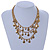 Vintage Inspired 3 Strand Necklace with Teardrop Charms In Antique Gold Tone - 50cm L/ 6cm Ext - view 2