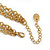 Vintage Inspired 3 Strand Necklace with Teardrop Charms In Antique Gold Tone - 50cm L/ 6cm Ext - view 5