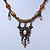 Victorian Style Filigree Bead Heart Pendant On Bronze Tone Flex Metal Cord Necklace - 36cm Length/ 6cm Extension - view 7