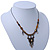 Victorian Style Filigree Bead Heart Pendant On Bronze Tone Flex Metal Cord Necklace - 36cm Length/ 6cm Extension - view 8