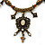 Victorian Style Filigree Bead Heart Pendant On Bronze Tone Flex Metal Cord Necklace - 36cm Length/ 6cm Extension - view 2