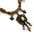 Victorian Style Filigree Bead Heart Pendant On Bronze Tone Flex Metal Cord Necklace - 36cm Length/ 6cm Extension - view 3