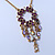 Vintage Inspired Purple Diamante Round Pendant With Dangles Gold Tone Chain Necklace - 38cm Length/ 7cm Extension - view 8