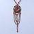 Cranberry Red Enamel Floral, Bead, Chain Pendant With 40cm L/ 7cm Ext Bronze Tone Acrylic Bead Chain - view 7