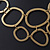 Matt Gold Oval Link, Geometric Necklace - 36cm L/ 5cm Ext - view 5