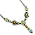 Vintage Inspired Green, Olive Enamel, Crystal Floral Y- Shape Necklace In Pewter Tone - 36cm L/ 4cm Ext - view 4