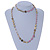 Vintage Inspired Dusty Pink, Nude Glass Bead and Antique Gold Coin Long Necklace - 100cm L - view 2