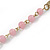 Vintage Inspired Dusty Pink, Nude Glass Bead and Antique Gold Coin Long Necklace - 100cm L - view 5