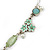 Light Green Enamel, Crystal, Floral Tassel Necklace In Silver Tone - 38cm L/ 5cm Ext - view 3