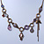 Victorian Style Crystal, Acrylic, Enamel Bead Charm Necklace In Bronze Tone (Pink, Violet) - 40cm Length/ 7cm Extension - view 7