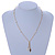 Delicate White Acrylic Bead Gold Tone Chain Necklace with Tassel - 50cm L - view 2