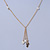 Delicate White Acrylic Bead Gold Tone Chain Necklace with Tassel - 50cm L - view 7