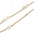 Delicate White Acrylic Bead Gold Tone Chain Necklace with Tassel - 50cm L - view 5
