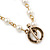 Floral Cameo Medallion Pendant On Faux Pearl Chain With T- Bar Closure In Gold Tone - 38cm L - view 6
