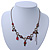 Victorian Style Crystal, Acrylic, Enamel Bead Charm Necklace In Bronze Tone (Red, Violet) - 40cm L/ 7cm Ext - view 3