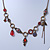 Victorian Style Crystal, Acrylic, Enamel Bead Charm Necklace In Bronze Tone (Red, Violet) - 40cm L/ 7cm Ext - view 7