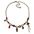 Victorian Style Crystal, Acrylic, Enamel Bead Charm Necklace In Bronze Tone (Red, Violet) - 40cm L/ 7cm Ext - view 2