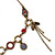 Victorian Style Crystal, Acrylic, Enamel Bead Charm Necklace In Bronze Tone (Red, Violet) - 40cm L/ 7cm Ext - view 4