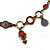 Victorian Style Crystal, Acrylic, Enamel Bead Charm Necklace In Bronze Tone (Red, Violet) - 40cm L/ 7cm Ext - view 5